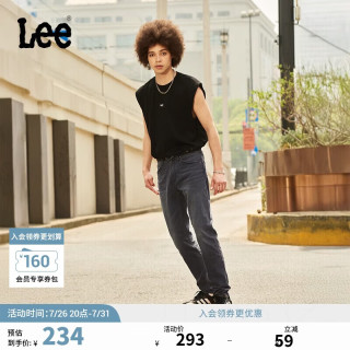 Lee 726标准直脚轻薄黑灰色男牛仔裤凉凉裤 36