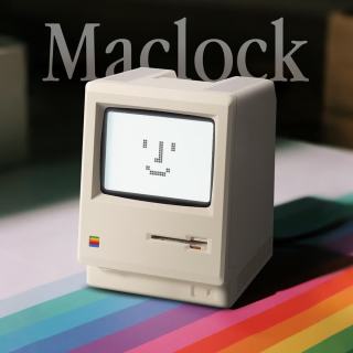 顽豹复古点阵屏苹果Maclock麦金塔造型桌搭好物麦克时钟电子闹钟可充电电池