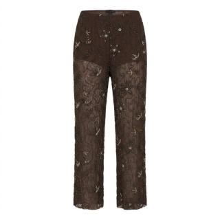 ZARA 轻薄网纱底布钉珠错落排布女式休闲裤