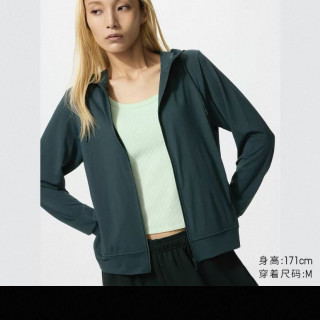 优衣库 AIRism防紫外线网眼拉链连帽开衫/长袖优衣库女装465748 483278