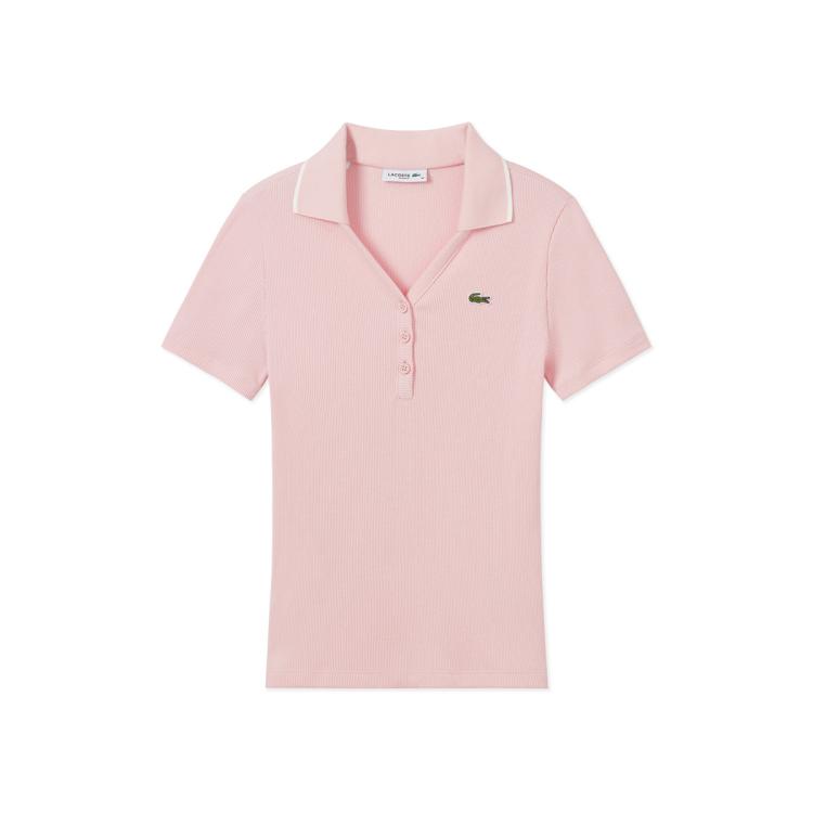 LACOSTE 拉科斯特 女士V领修身短袖POLO衫