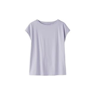 MUJI 無印良品 女式天竺织法国袖T恤 浅紫色 M