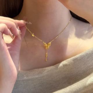 花饰庄园 蝴蝶流苏项链女气质轻奢小众感新中式简约百搭送女友礼物 XL176蝴蝶流苏项链