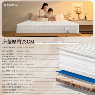 朗宅 蚕大师Pro3软硬适中可调节全拆家用卧室冬暖夏凉双层冰感床垫