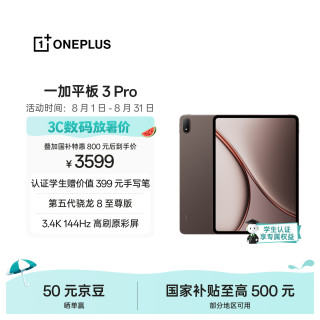 一加 3 Pro 第五代骁龙8至尊版 12GB+256GB 深棕 平板电脑