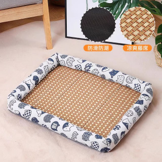 移动端：瓜洲牧 狗窝猫窝夏天凉席狗狗窝宠物用品泰迪小型中型犬狗床垫子四季通用