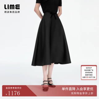 lime 朗姿/莱茵丝绒蝴蝶结伞摆高腰半裙小黑裙高质感2026秋季新款 黑色 L
