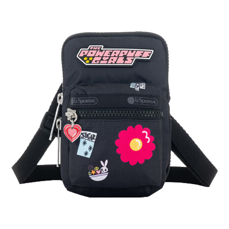 LeSportsac 飞天小女警系列 黑色 卡通斜挎包