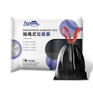 爱尔卫 抽绳垃圾袋 5卷75只（ 45*50cm）