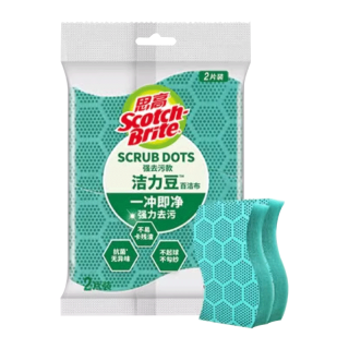 3M 洁力豆海绵百洁布 2片 绿色