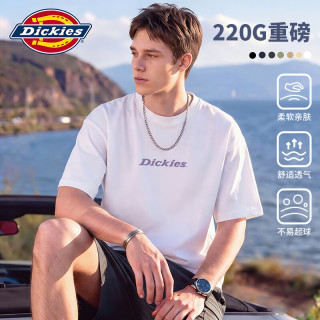 Dickies 短袖t恤男女情侣夏装2026简约美式休闲半袖纯棉打底衫B 白色 XL