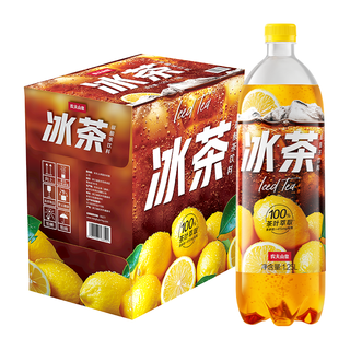 农夫山泉 冰茶 100%茶叶萃取 1.25L*6瓶 碳酸柠檬红茶饮料