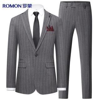 罗蒙 男士西服套装 商务新郎礼服