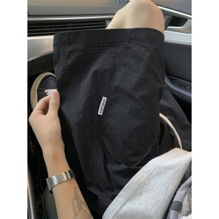 美式网眼速干短裤男夏季薄款男士沙滩裤宽松休闲篮球运动五分裤 黑色