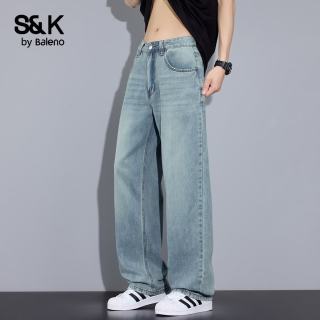 班尼路 S&K男士牛仔裤夏季薄款凉感垂感宽松直筒裤弹力柔软透气牛仔长裤