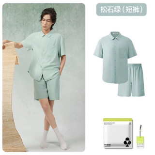 YOUKESHU 情侣凉感防螨短袖家居服套装