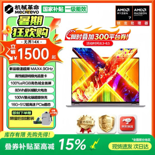 机械革命 锐龙R7H独显级游戏全能本 笔记本电脑 锐龙R7 H255 16G 512G 高色域