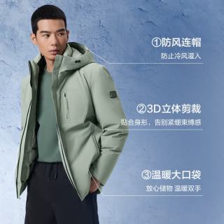 海澜之家 三防鹅绒羽绒服男极光系列连帽石墨烯外套男冬季