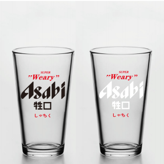 Asahi 朝日 玻璃杯 高颜值大容量酒杯 透明