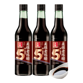 美锦 老陈醋 纯粮酿造山西特产正宗老陈醋 5度 老陈醋400mL*3瓶