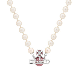 Vivienne Westwood Kitty 土星典雅造型圆珠项链 金色/粉色