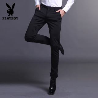 PLAYBOY 男士休闲裤 弹力透气修身小脚长裤