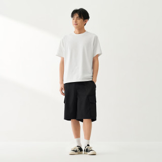 無印良品 MUJI AB1QSA6S 珠地网眼短袖T恤 米白色