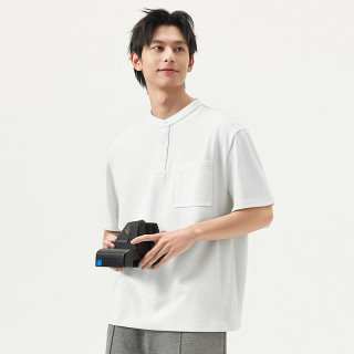 gxgjeans 男多色基础休闲亨利领短袖T恤