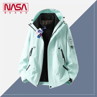 NASA B-EARE三合一冲锋衣红色风衣外套男女新款摇粒绒内胆防风防水情侣登山服