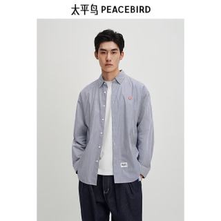 太平鸟 男士刺绣印花格纹衬衫 A7FAD244689