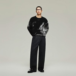 JACK&JONES 226313013 雪尼尔纱线 黑色 XS 男士针织衫