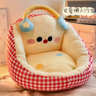 京东 懒人小沙发坐靠一体榻榻米坐垫 红格大眼萌 48cm*45cm 小号