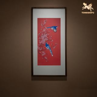 铜师傅 手工錾刻 铜雕画《喜上枝头》装饰画 玄关画 背景画 壁画