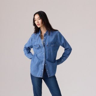 移动端、88VIP：Levi's 春季女士牛仔衬衫简约舒适时尚潮流上衣