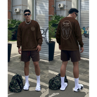 潮牌 男士长袖POLO衫 纯棉式潮牌运动字母印花