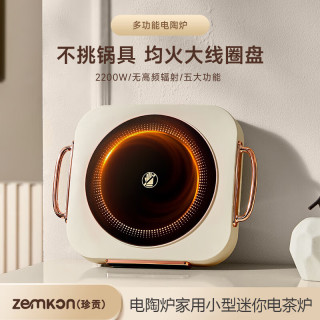 zemkon 电陶炉家用多功能小电炉泡茶煮茶炉爆炒台式电磁炉小型迷你围炉煮茶