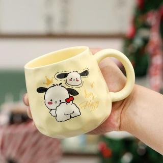 欧因 可爱小狗陶瓷马克杯家用水杯大容量带盖勺陶瓷杯伴手礼盒装 撅屁股/单杯（普通包装） 约400ml