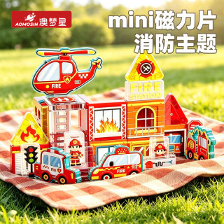 澳梦星 交通主题mini磁吸积木  40片