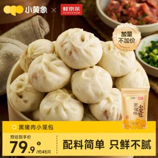 小黄象 黑猪肉小笼包儿童早餐手工鲜肉老面包子速冻半成品