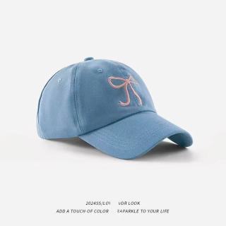 防晒棒球帽 蝴蝶结棒球帽-蓝色