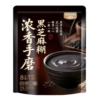 周氏 浓香手磨黑芝麻糊320g（8杯装）营养早餐速溶代餐冲泡速食