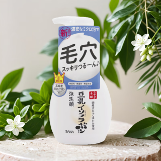 莎娜 日本本土SANA莎娜豆乳泡沫洁面保湿补水按压毛孔洗面奶净白清洁女 泡沫洁面200ml