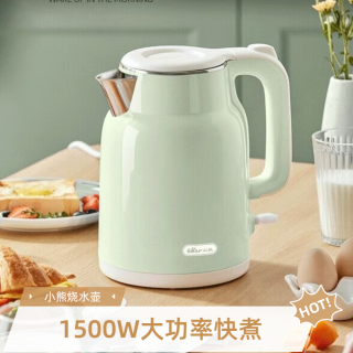 小熊 电热水壶家用开水壶大容量热水壶304内胆烧水壶电水壶团购