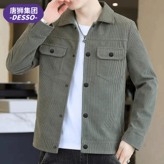 DESSO 唐狮集团DESSO冬春季翻领夹克男士时尚帅气百搭工装外套潮牌宽松