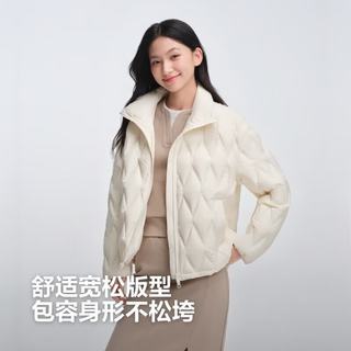 波司登 女士90绒轻薄立领短款羽绒服 日辉米 L
