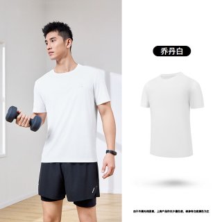 乔丹 吸湿速干短袖t恤男士2025夏季运动跑步训练透气上衣