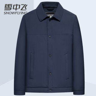雪中飞 羽绒服男2025秋冬季新款轻暖鹅绒服短款翻领中青年冬装外套