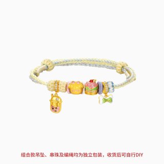 潮宏基 三丽鸥黄金串珠足金转运珠s925银手绳手链联名