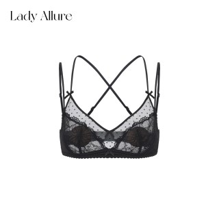 LADYALLURE Lofria 黛西花园 女士法式纯欲蝴蝶结蕾丝交叉美背文胸套装 LA-20260612