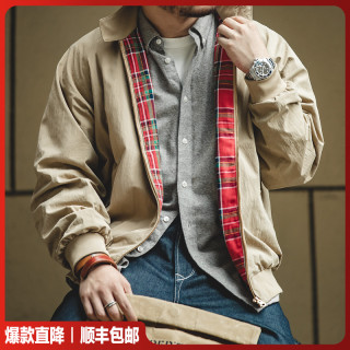 马登 工装美式复古卡其立领哈灵顿夹克G9休闲防风机车外套男潮春夏